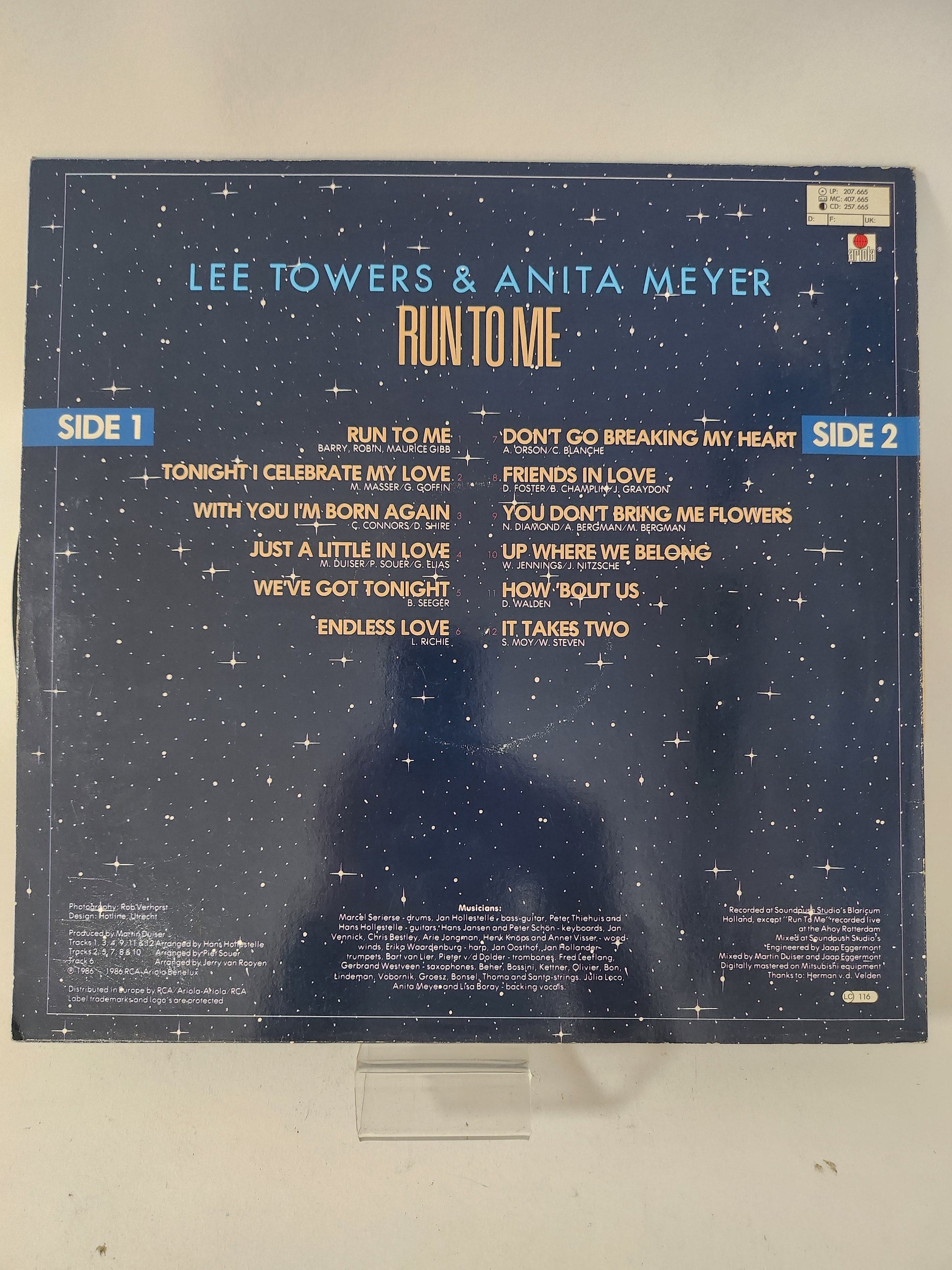 Run to Me: Lee Towers & Antia Meyer LP Vinyl - Lp Vinyl