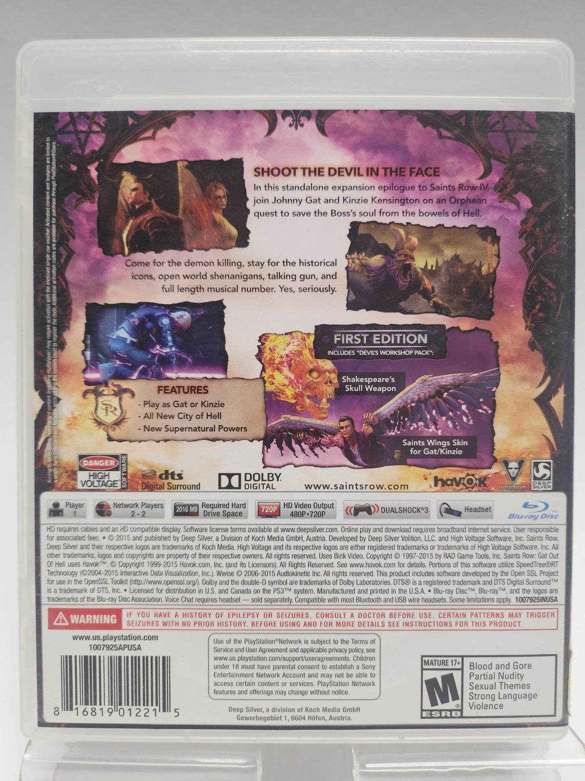 Saints Row Gat Out of Hell First American Edition PS3 - Feniks Gameshop