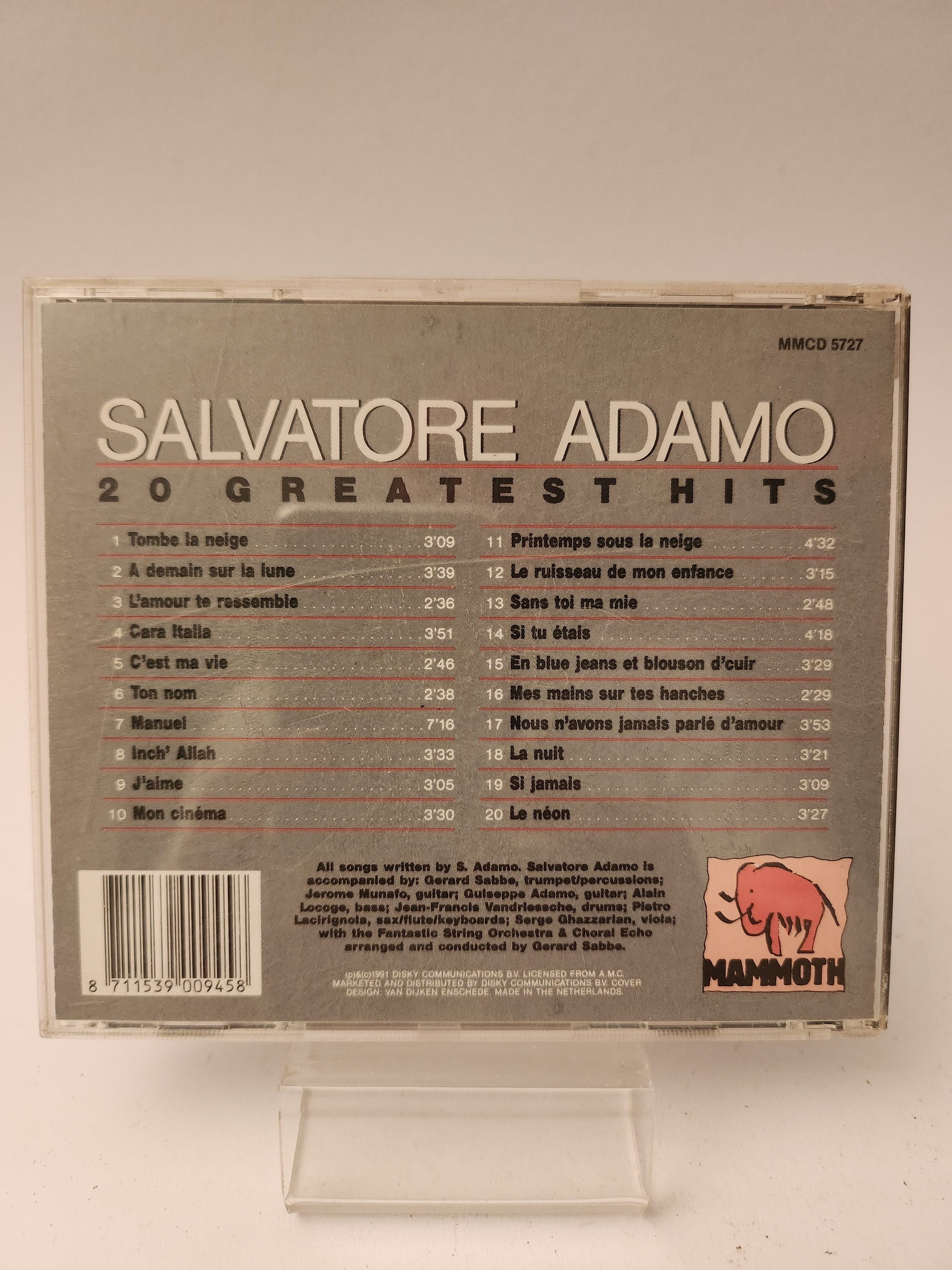 Salvatore Adamo: 20 Greatest Hits CD - Cd