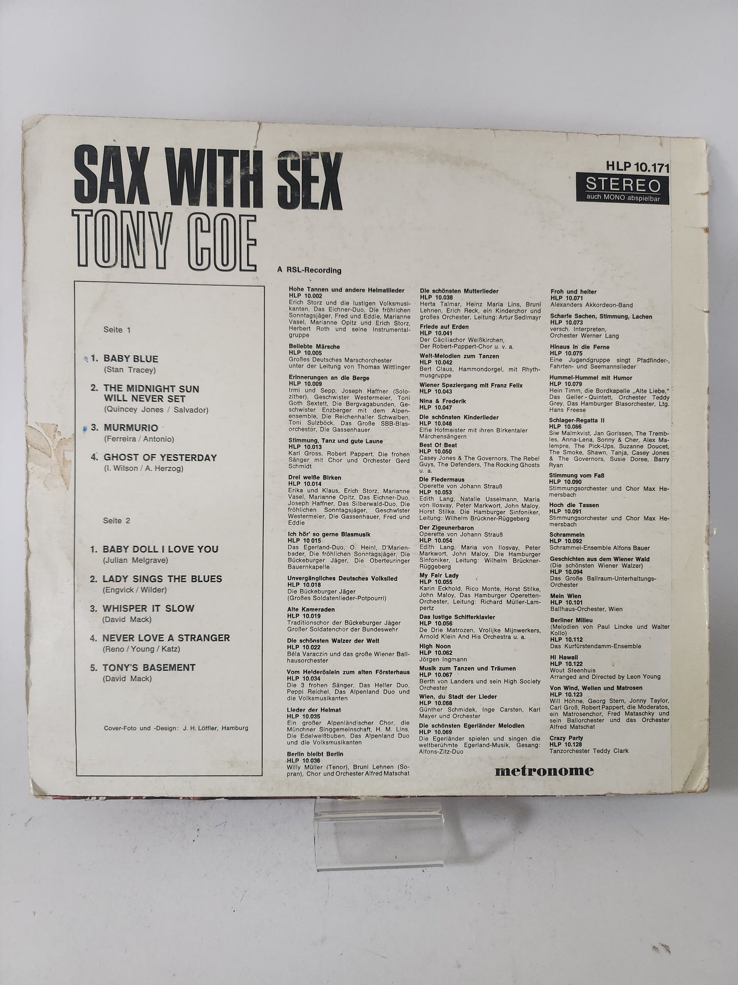 Sax with Sex: Tony Coe LP Vinyl - Lp Vinyl