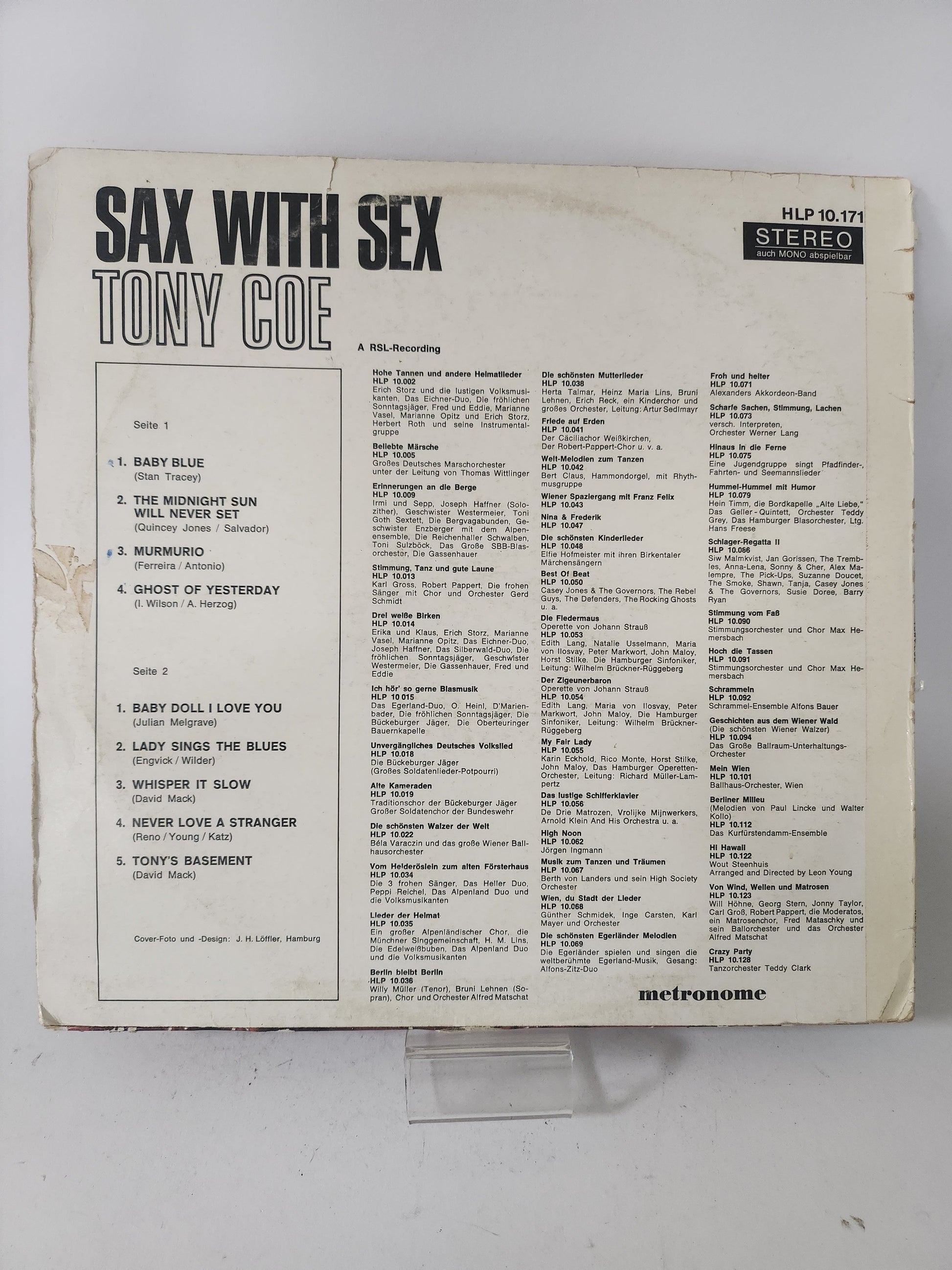Sax with Sex: Tony Coe LP Vinyl - Lp Vinyl