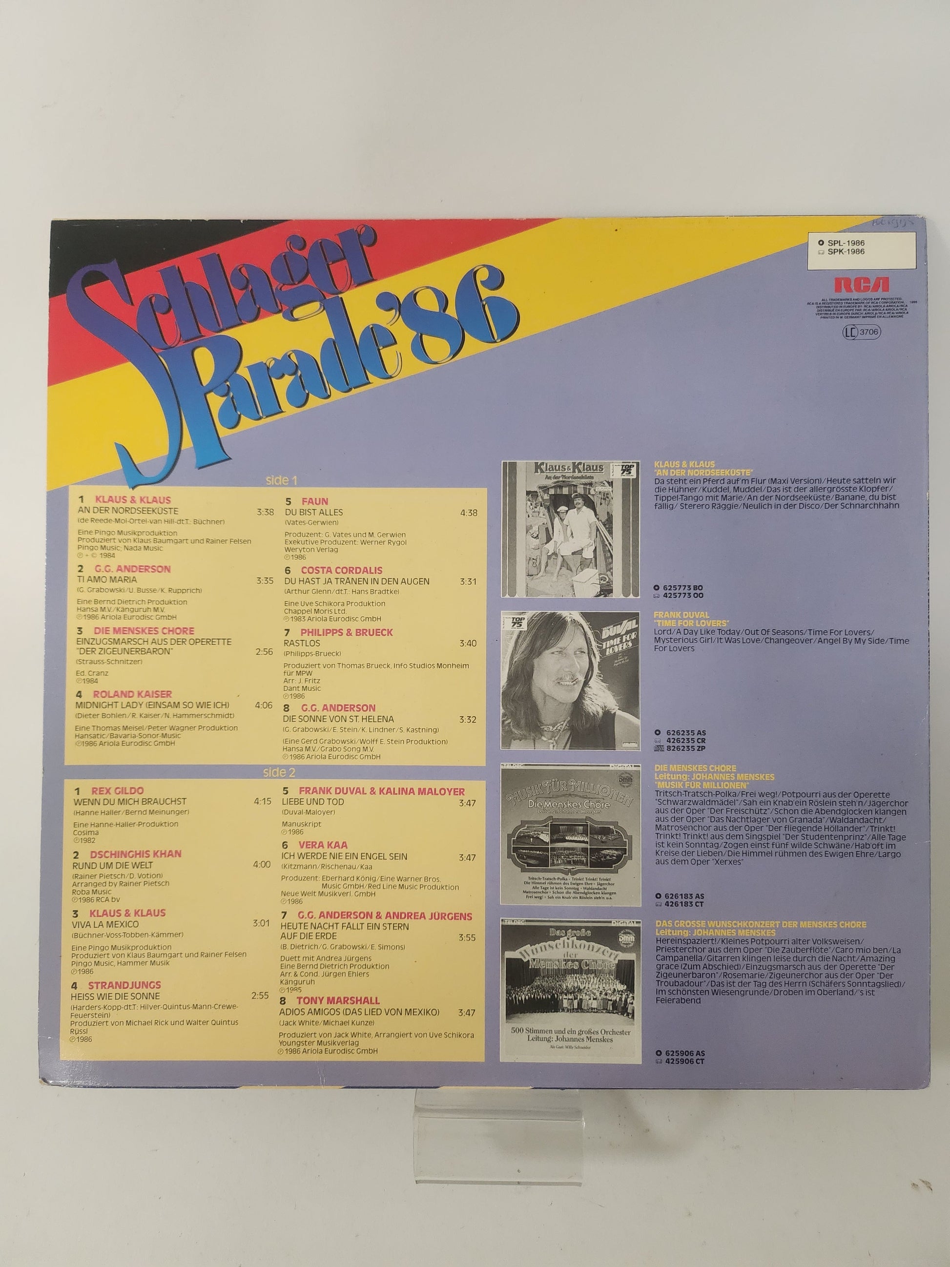 Schlager Parade ’86 LP Vinyl - Lp Vinyl