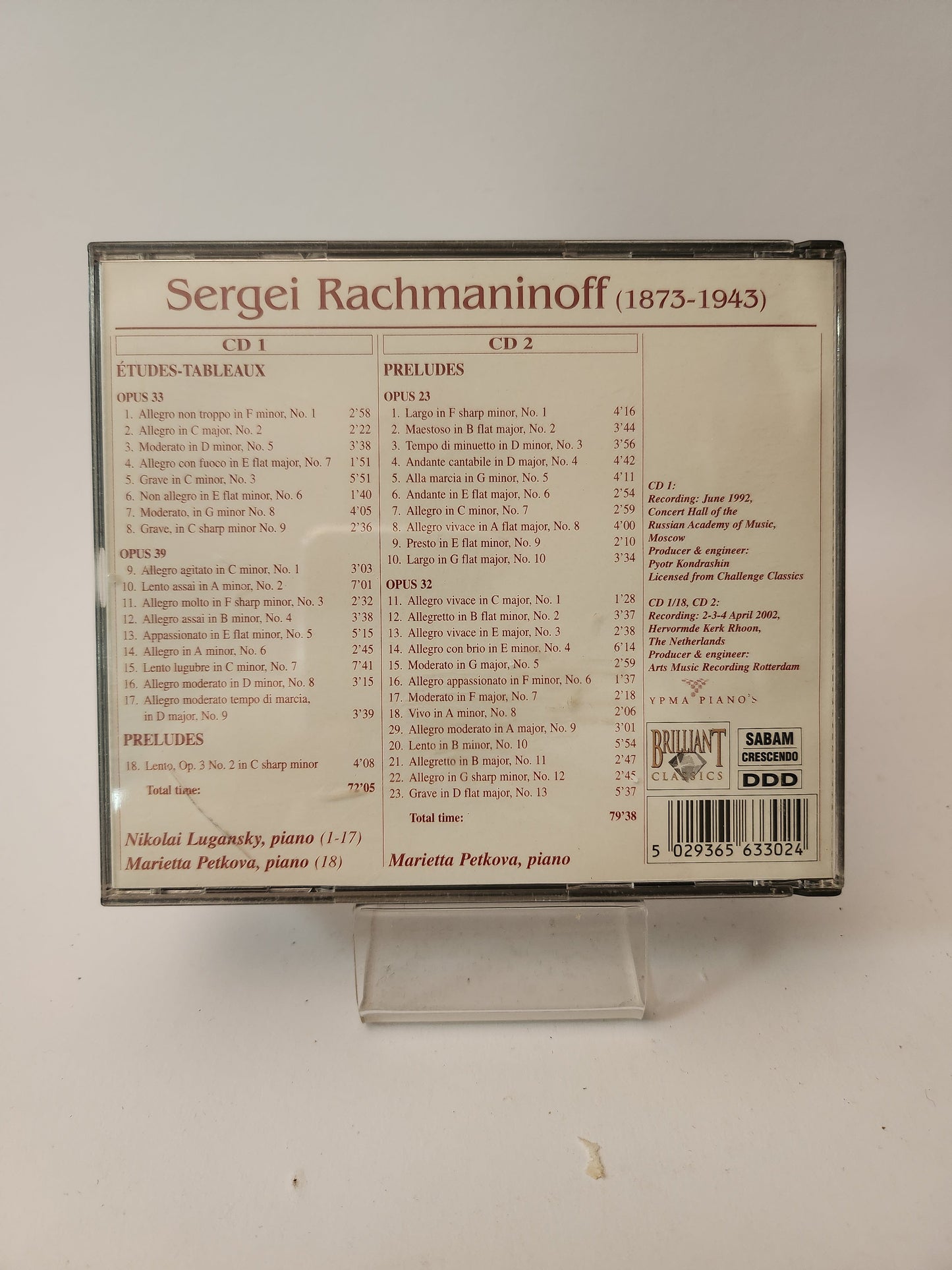 Sergei Rachmaninoff Dubbel CD - Cd