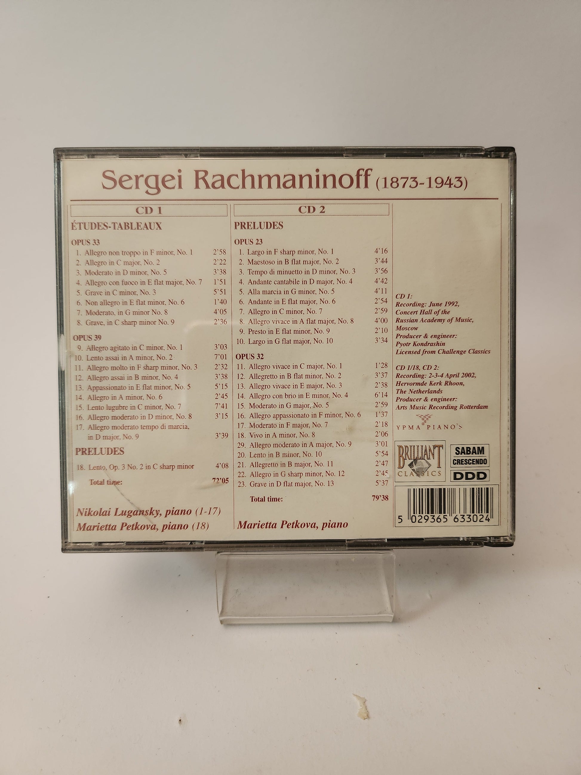 Sergei Rachmaninoff Dubbel CD - Cd