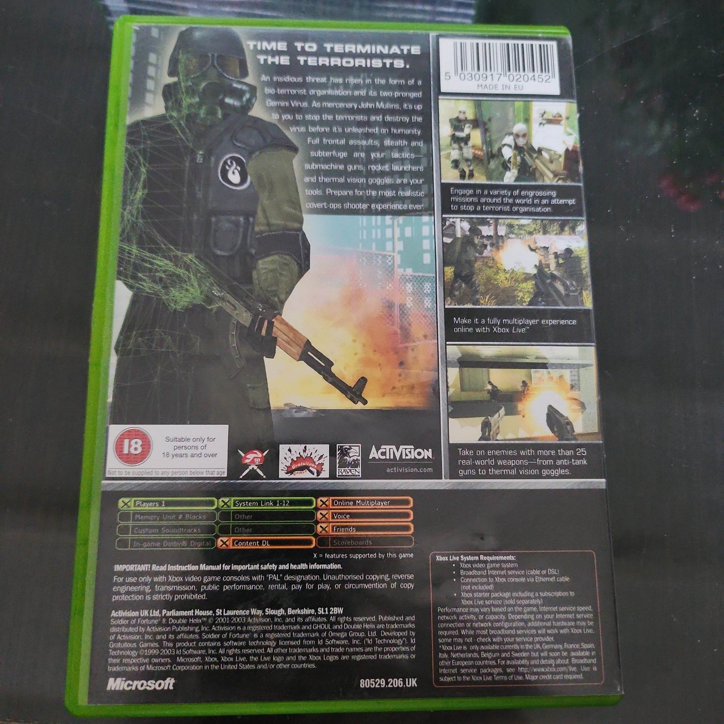 Soldier of Fortune II Double Helix Xbox Original - Feniks Gameshop