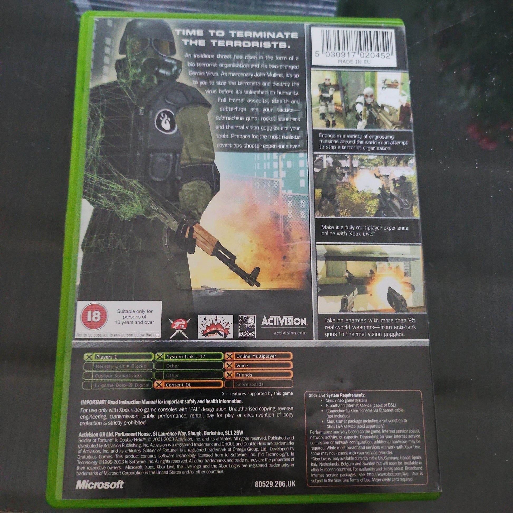 Soldier of Fortune II Double Helix Xbox Original - Feniks Gameshop
