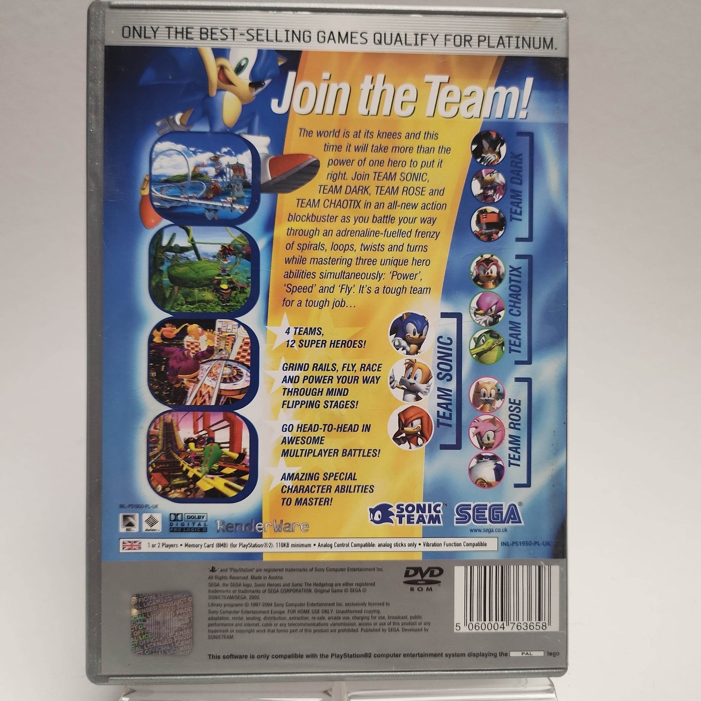 Sonic Heroes Platinum Playstation 2 - Feniks Gameshop