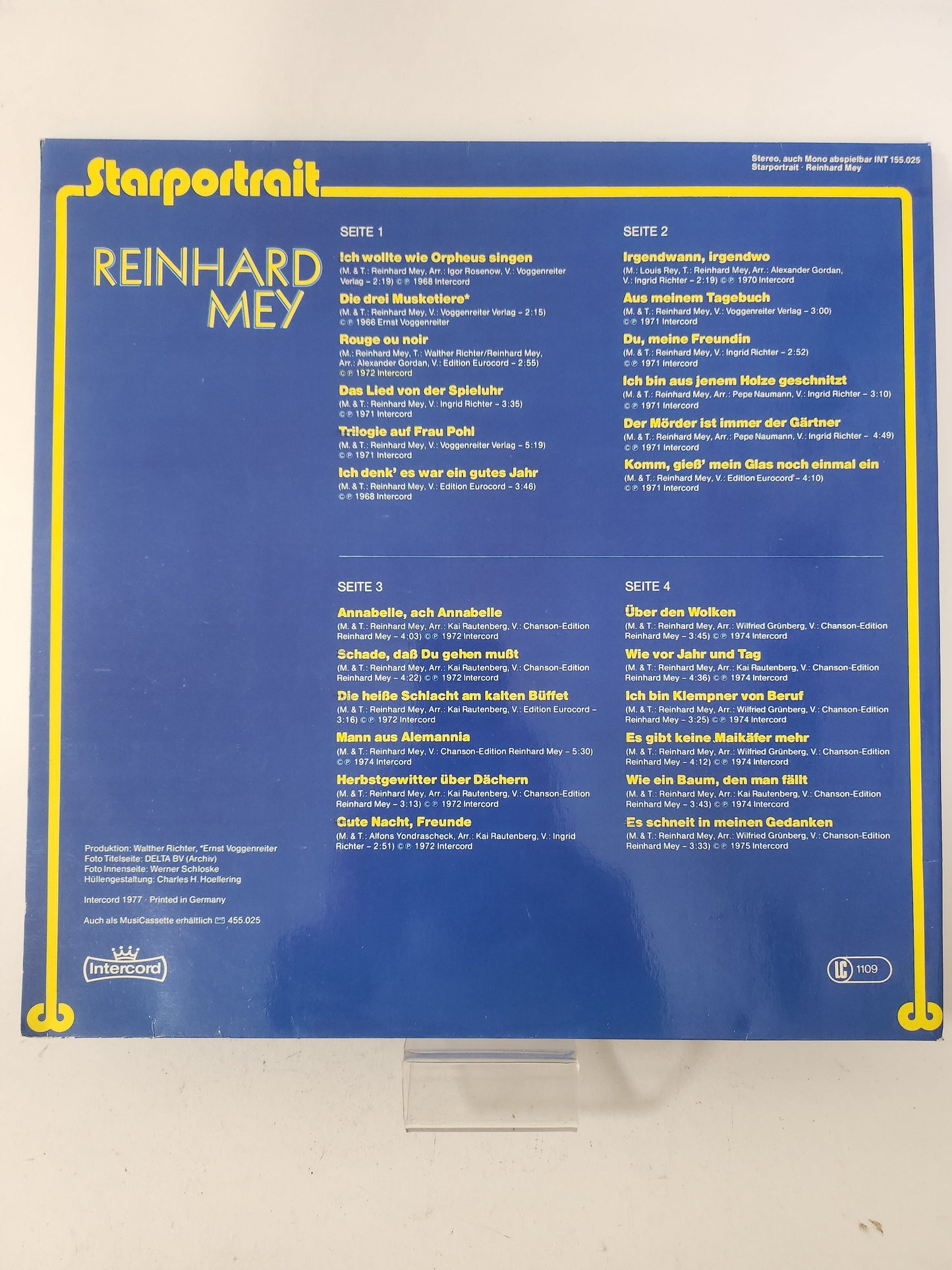 Starportrait: Reinhard Mey LP Vinyl - Lp Vinyl