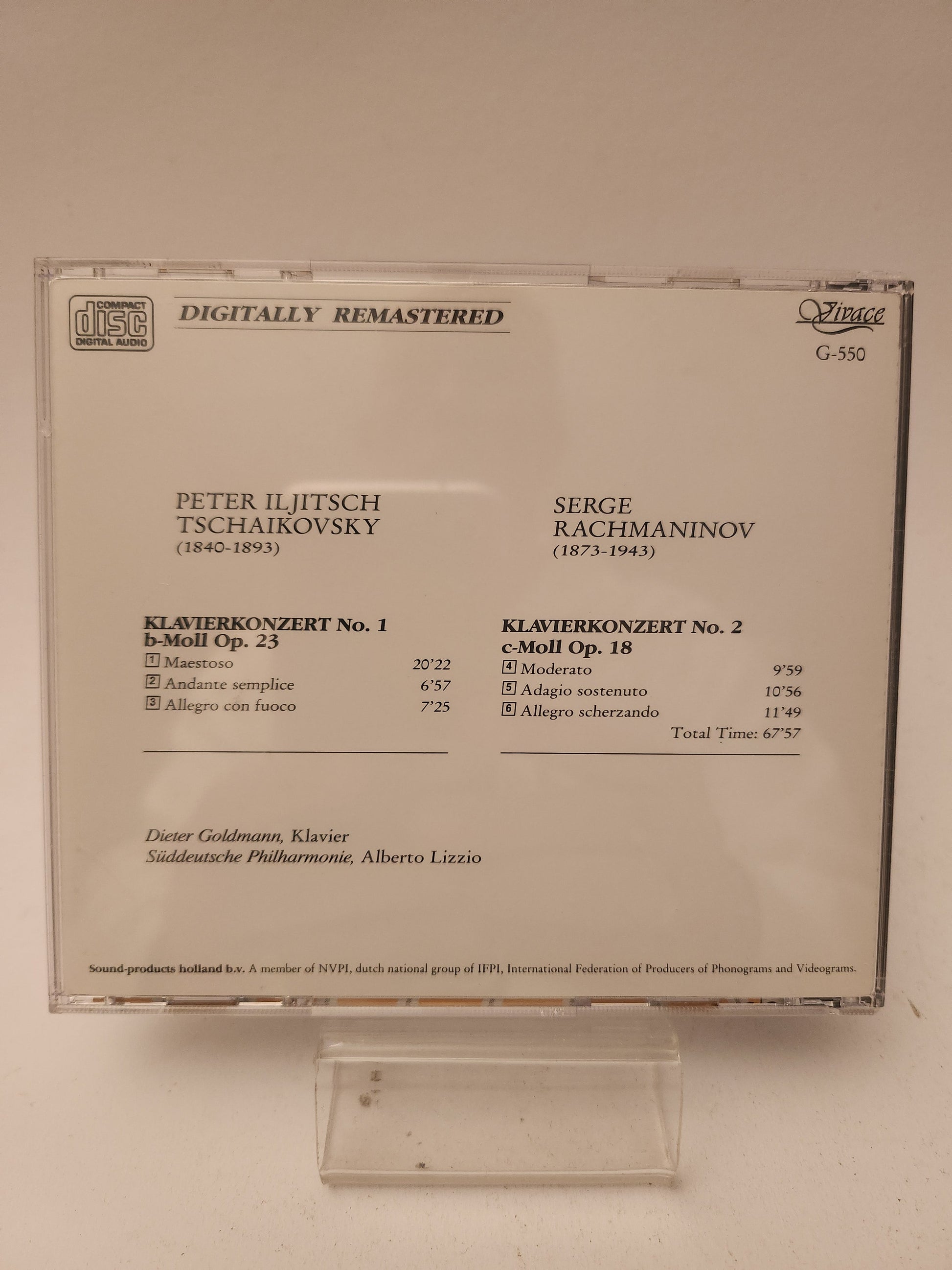 Tchaikovsky & Rachmaninov CD - Cd