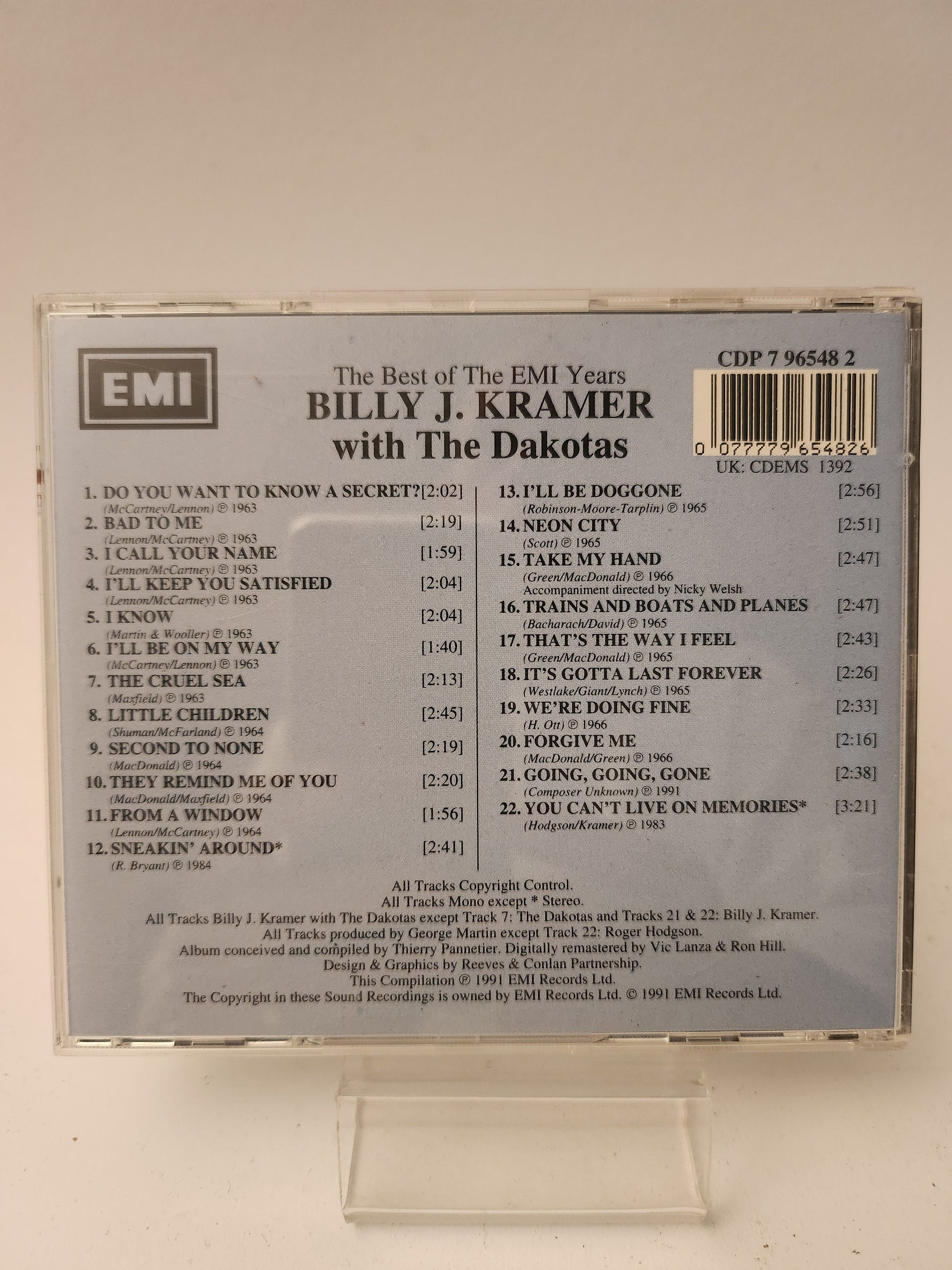 The Best of The EMI Years Billy J. Kramer with the Dakotas CD - Cd