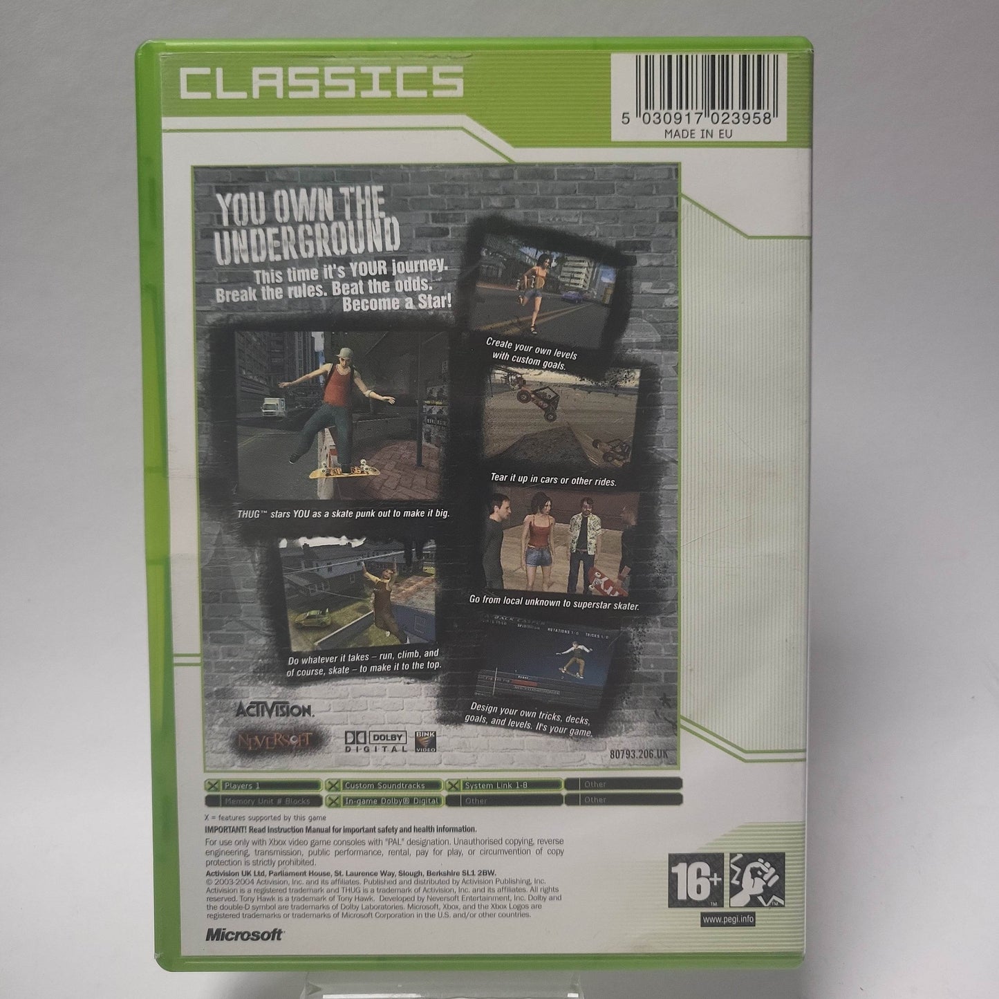 Tony Hawk's Undergrond Classics Xbox Original - Feniks Gameshop
