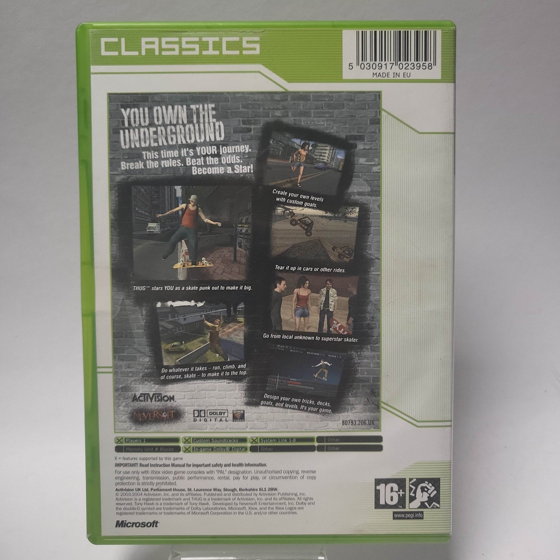 Tony Hawk's Undergrond Classics Xbox Original - Feniks Gameshop