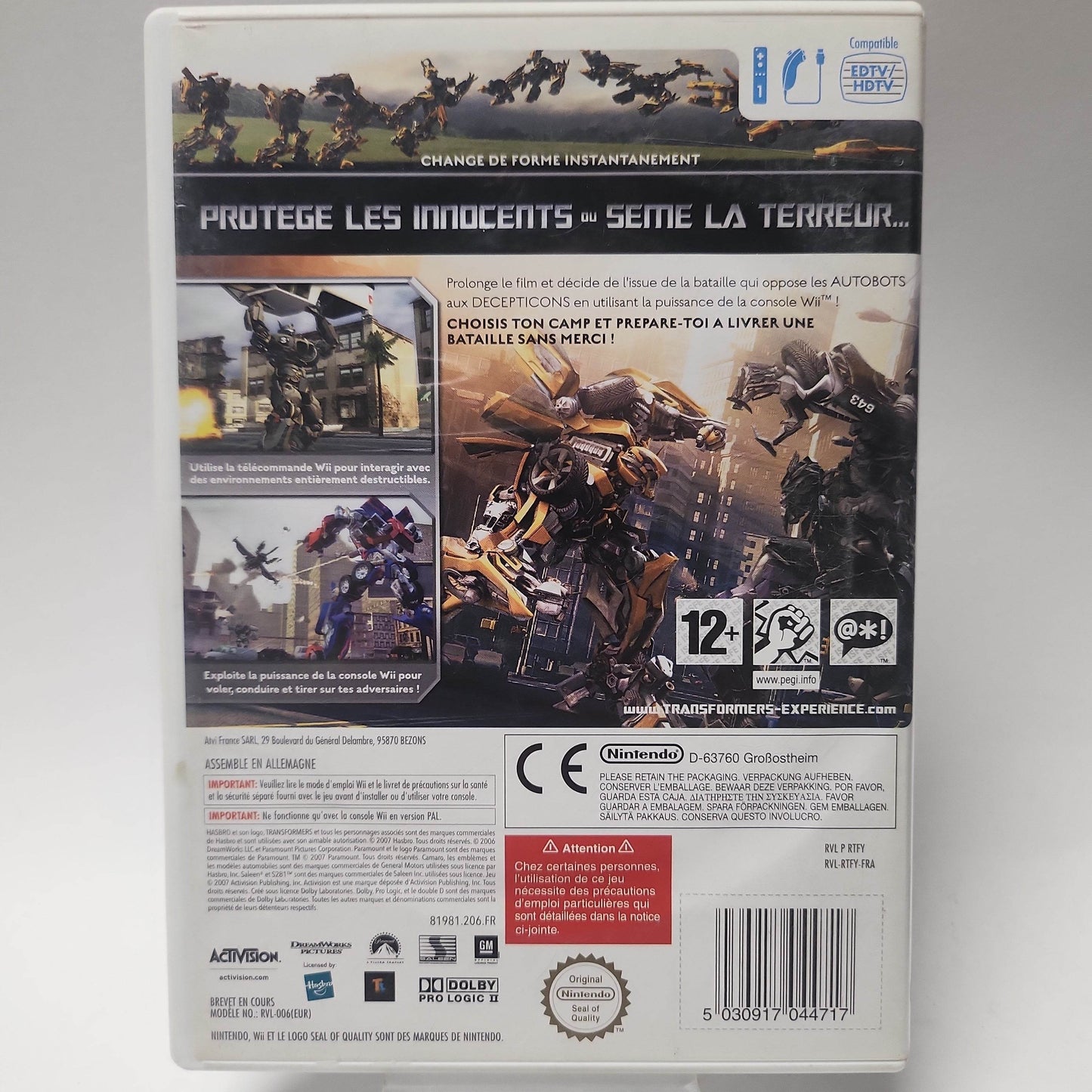 Transformers the Game (No Book) Nintendo Wii - Feniks Gameshop