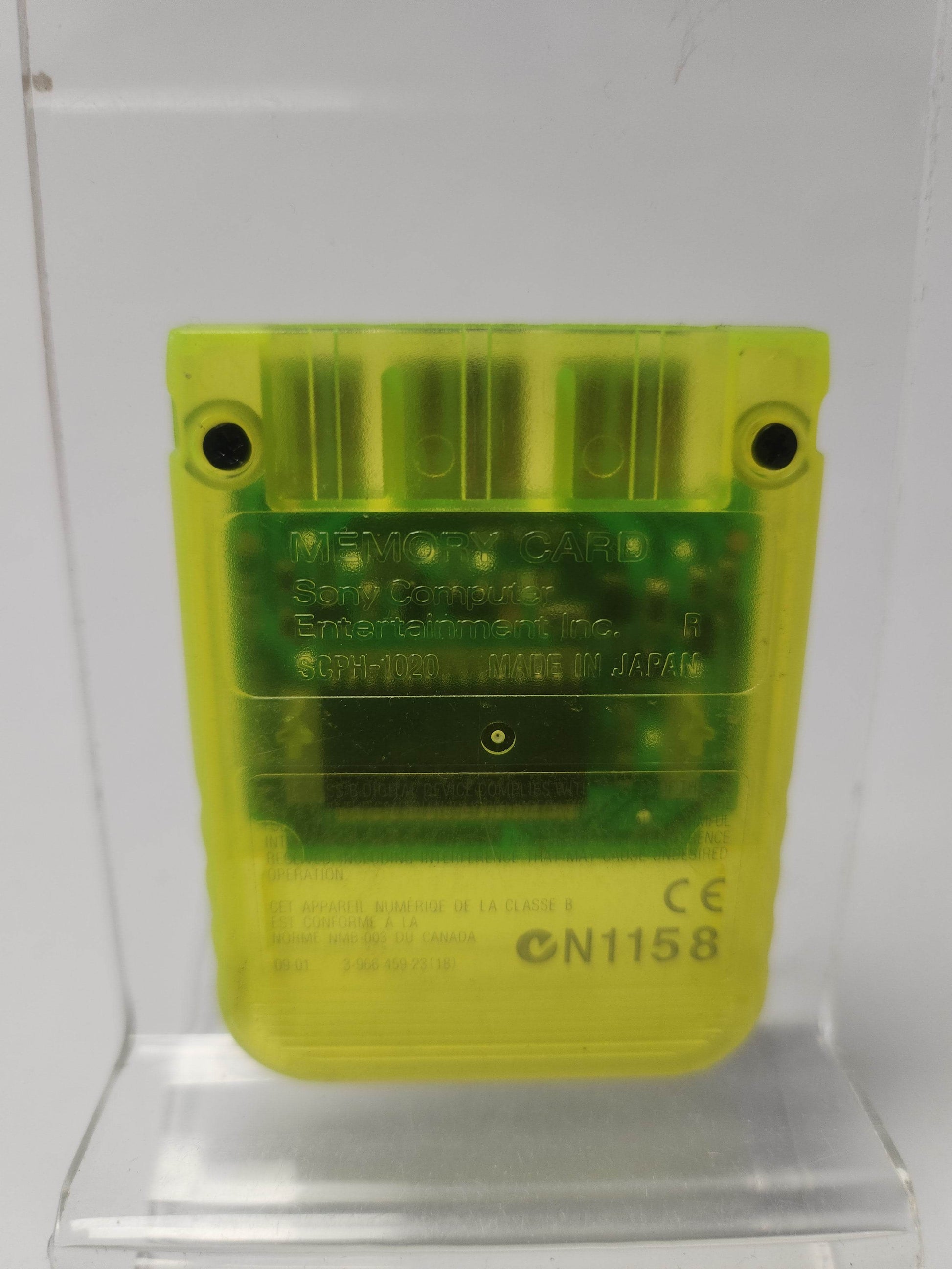 Transparant Neon Green Memorycard Playstation 1 - Feniks Gameshop
