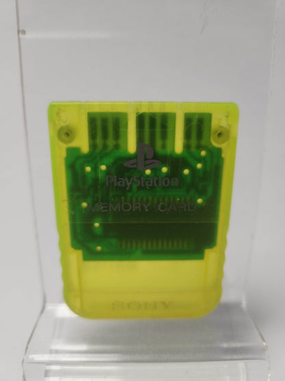 Transparant Neon Green Memorycard Playstation 1 - Feniks Gameshop