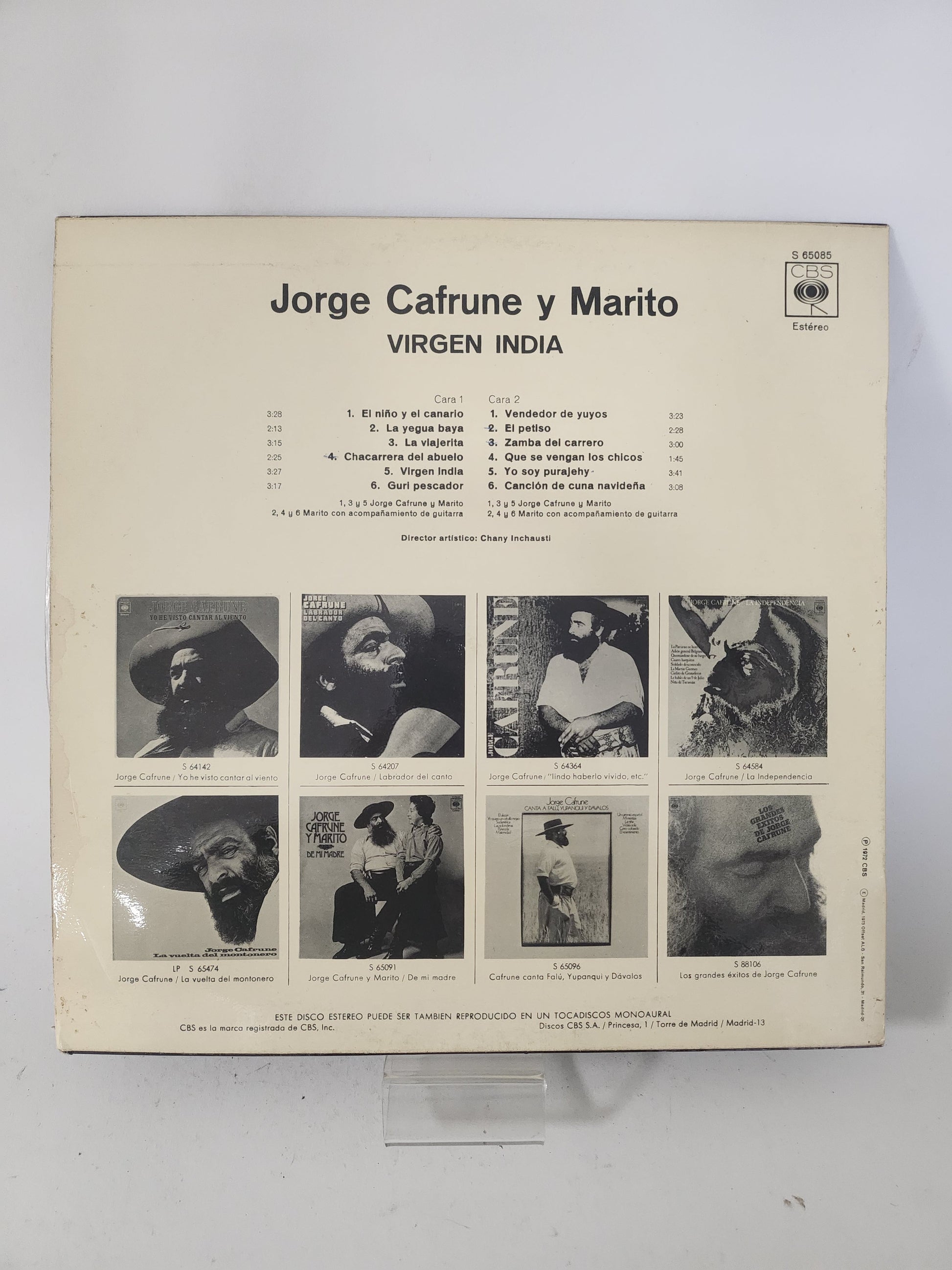Virgen India: Jorge Cafrune Y Marito LP Vinyl - Lp Vinyl