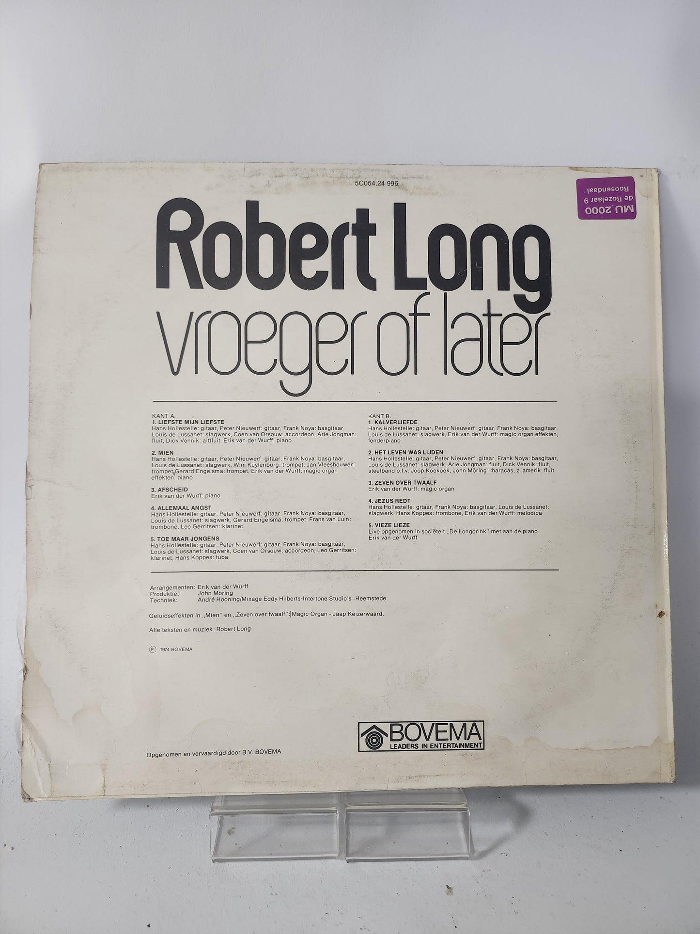 Vroeger of Later: Robert Long LP Vinyl - Lp Vinyl
