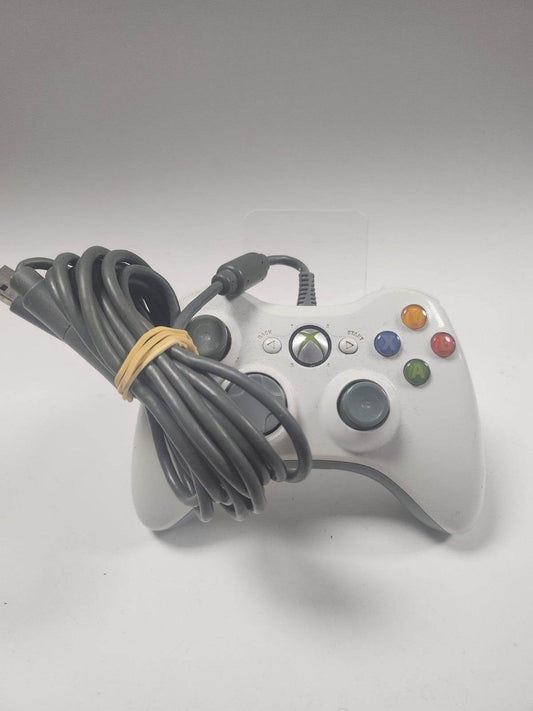 Wit/Grijze Orginele Bedraade Controller Xbox 360 - Feniks Gameshop