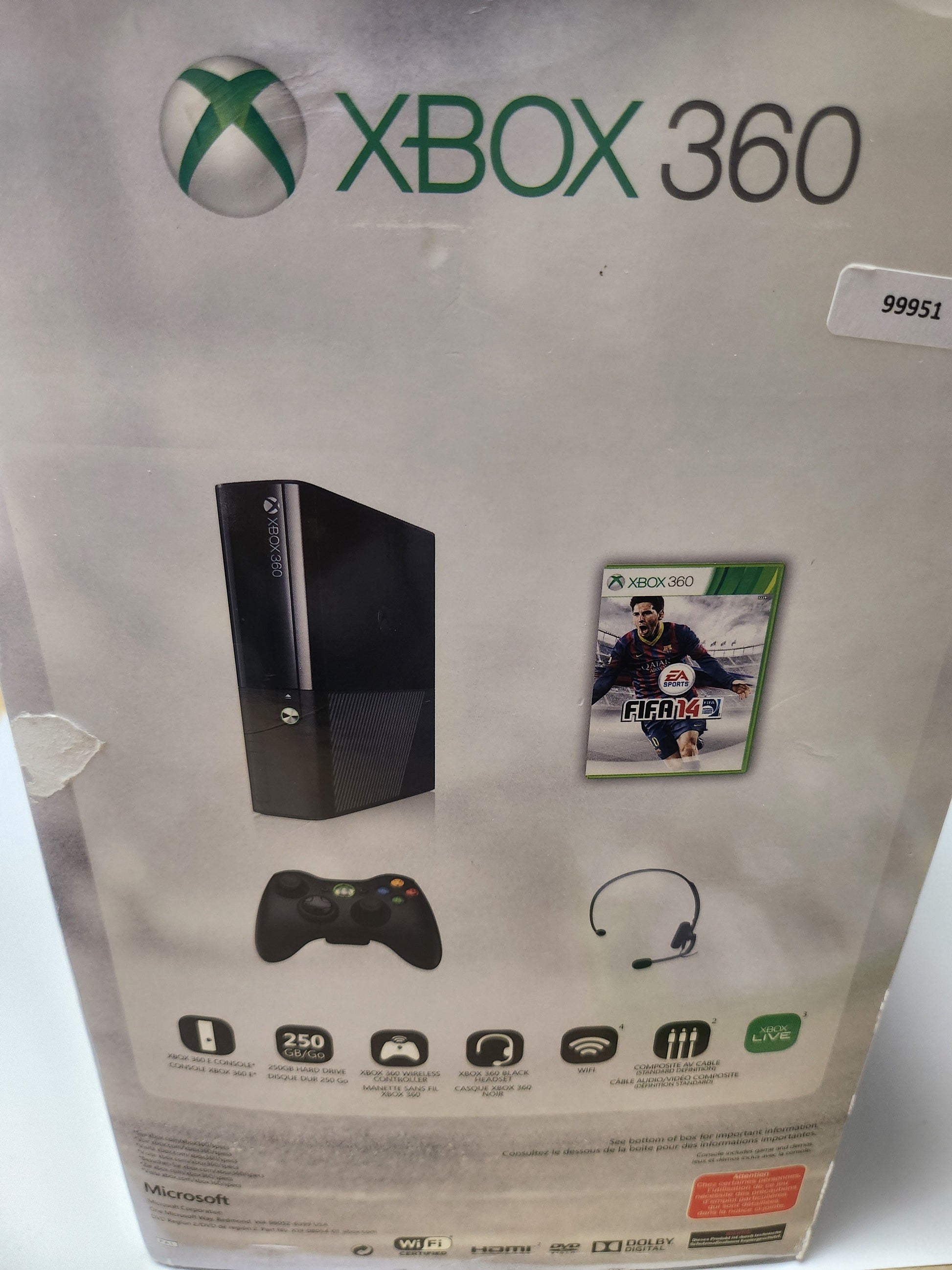 Xbox 360 E 250GB Zwart FIFA 14 Edition Boxed + Controller - Xbox 360 Consoles