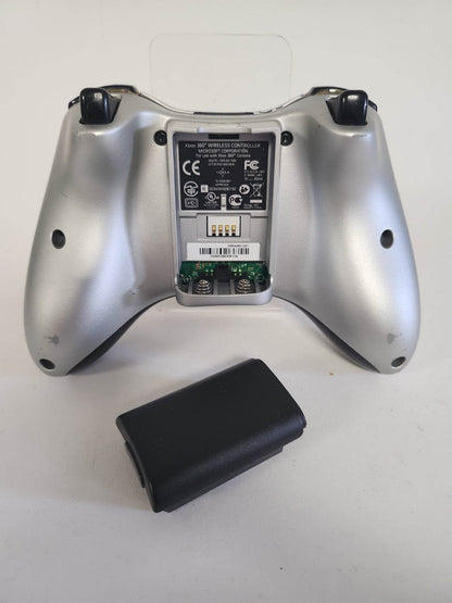 Zilver/Zwarte Draadloze Orginele Controller Xbox 360 - Feniks Gameshop