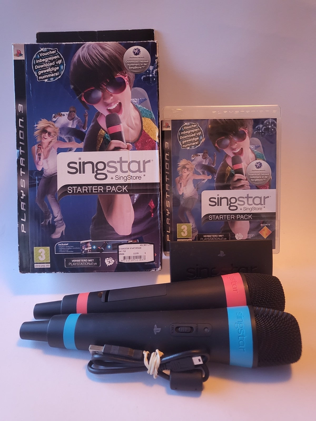 Singstar Starter Pack met draadloze Singstar Microfoons en Game Playstation 3